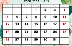 January 2025 Calendar Printable Pdf Template With Holidays for Free Printable January 2025 Monthly Calendar With Holidays