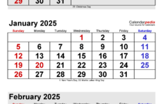 January 2025 Calendar | Templates For Word, Excel And Pdf with regard to Printable Calendar December 2024 January 2025