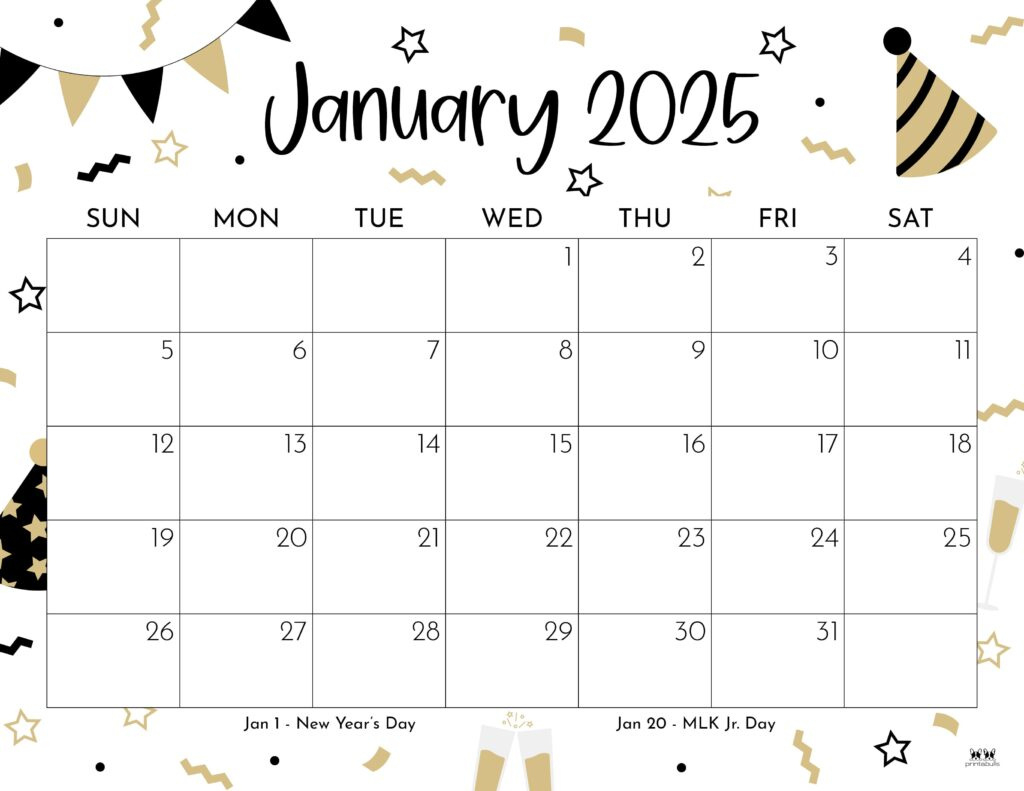 January 2025 Calendars - 107 Free Printables | Printabulls intended for Printable Calendar For January 2025