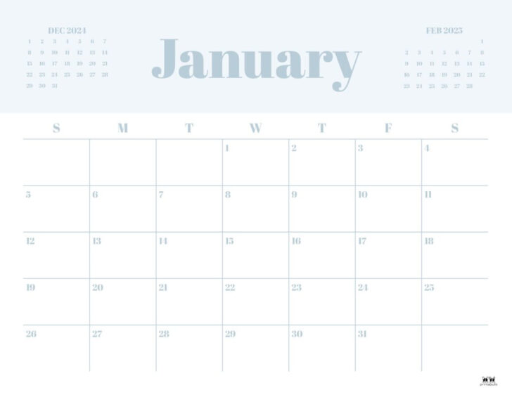 2025 Printable Monthly Calendar