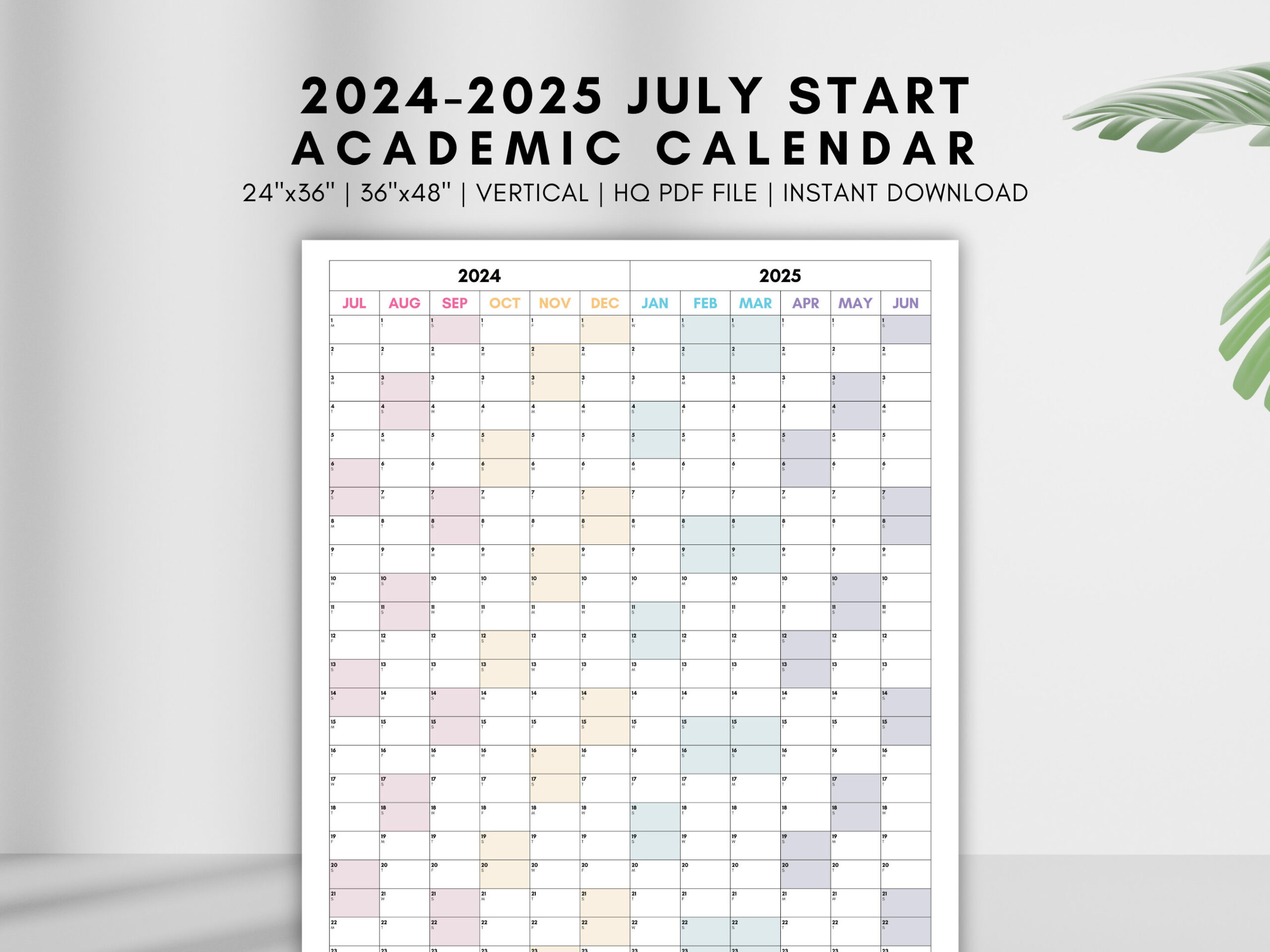 July 2024 Start Calendar July 2024 To June 2025 Academic Calendar regarding July 2024 June 2025 Calendar Printable