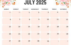 July 2025 Printable Calendar (52 Free Pdf Printables) with regard to Free Printable Calendar 2025 July