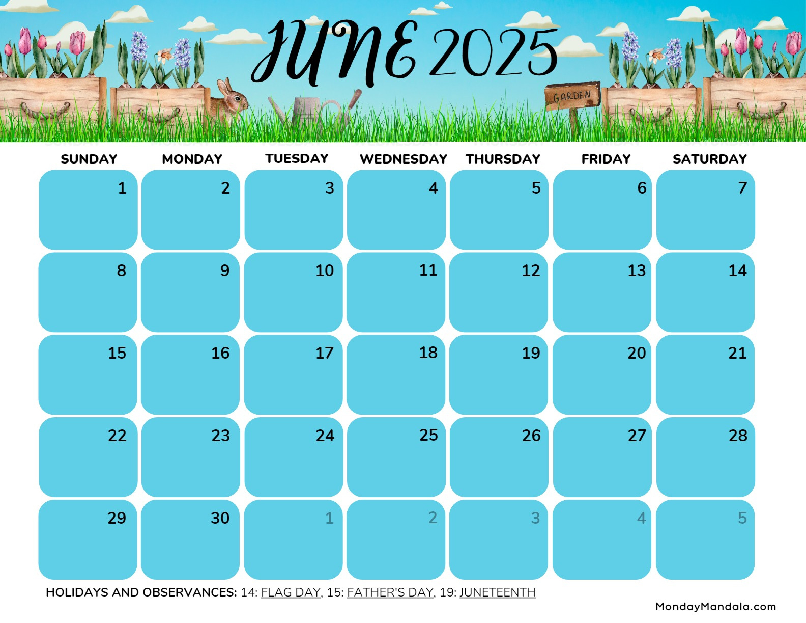 June 2025 Calendar (52 Free Pdf Printables) inside June 2025 Calendar Free Printable