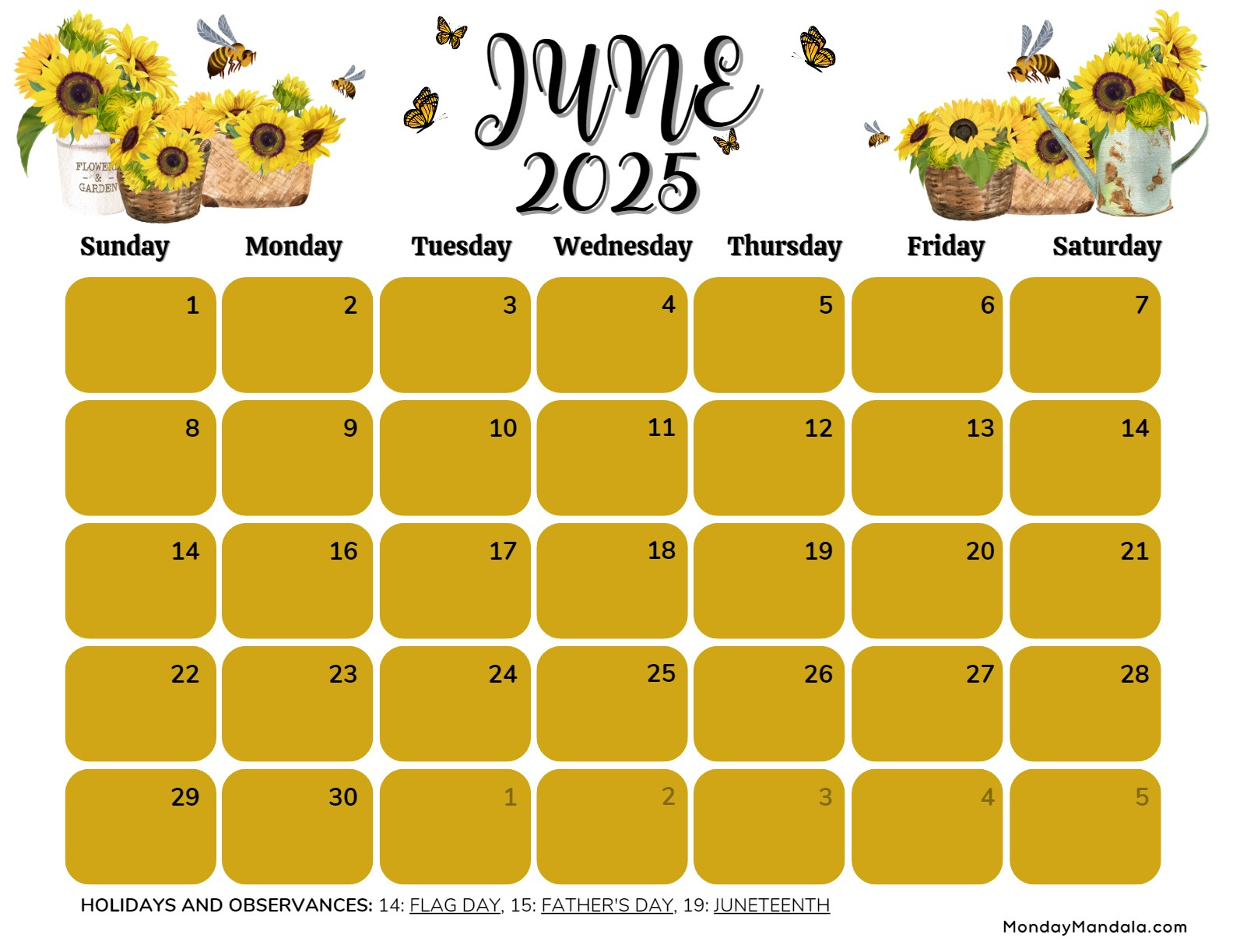 June 2025 Calendar (52 Free Pdf Printables) throughout Free June 2025 Printable Calendar