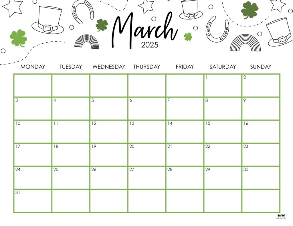 March 2025 Calendars - 107 Free Printables | Printabulls for March 2025 Printable Calendar