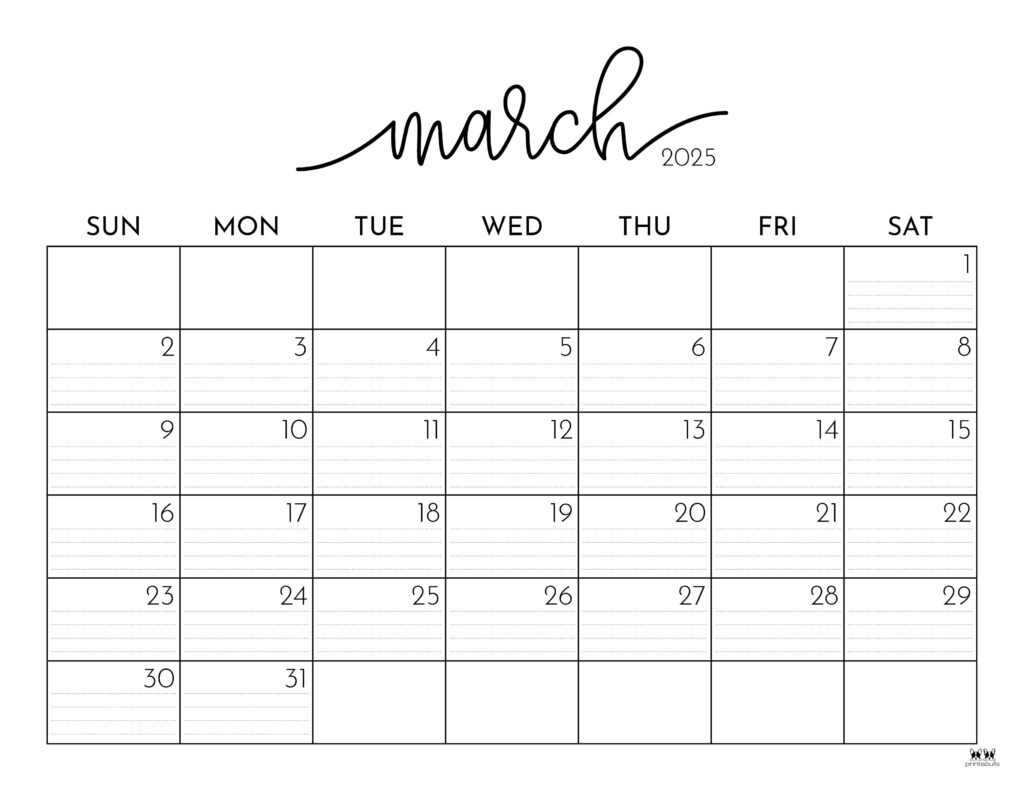 March 2025 Calendars - 107 Free Printables | Printabulls for March Printable Calendar 2025