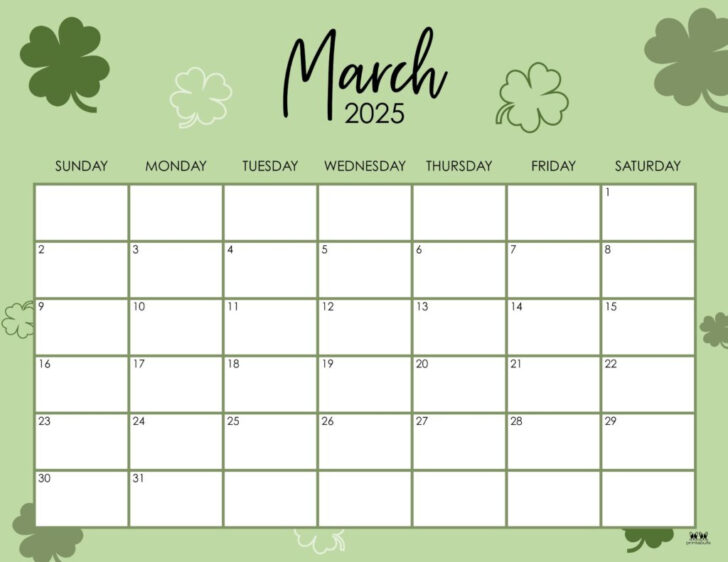 March Printable Calendar 2025