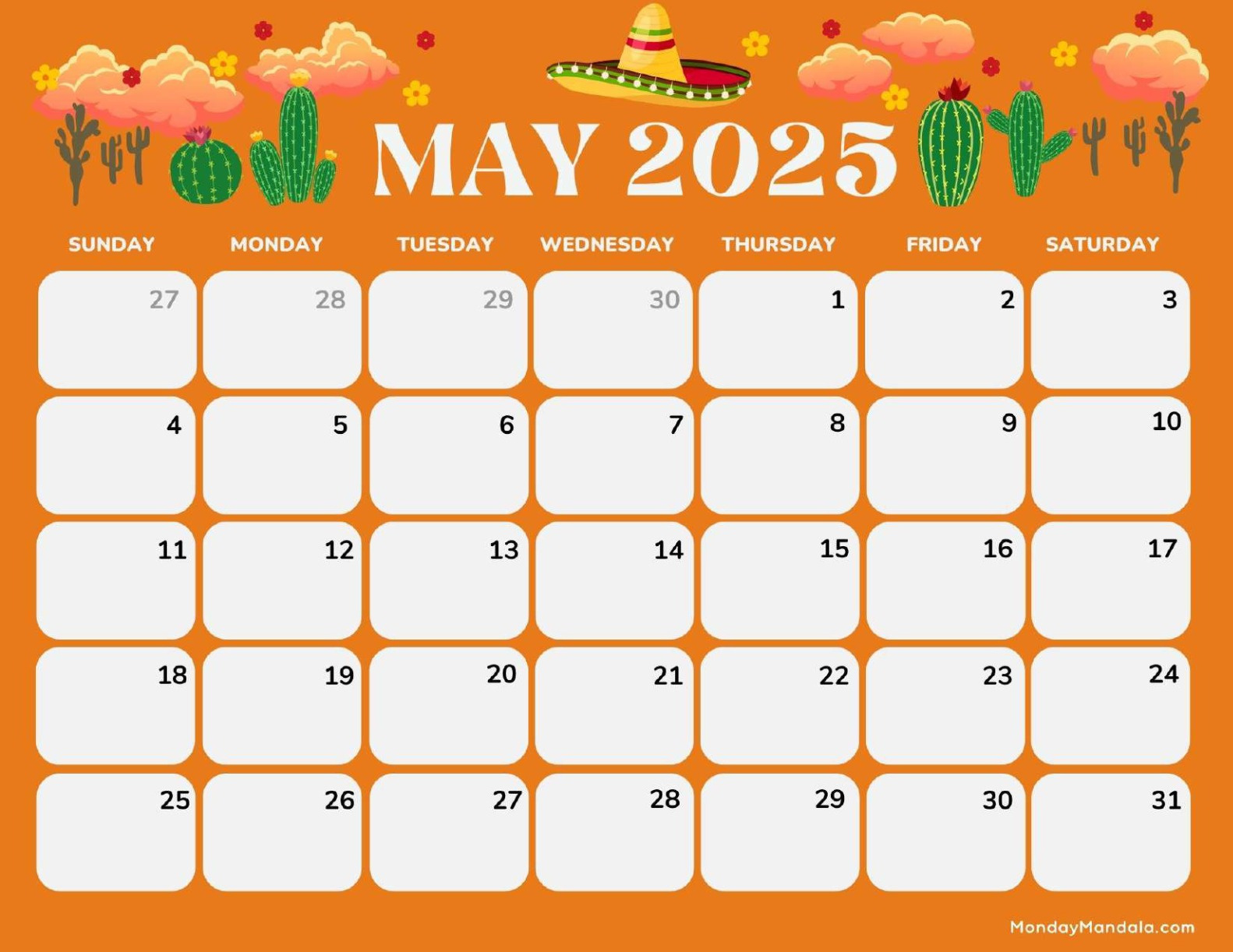 May 2025 Calendar (52 Free Pdf Printables) throughout Cute May 2025 Calendar Printable