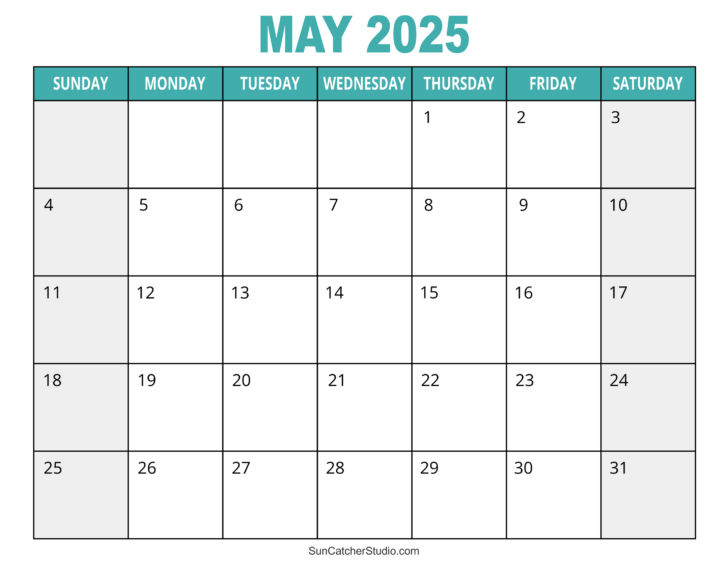 Calendar 2025 Monthly Printable Free