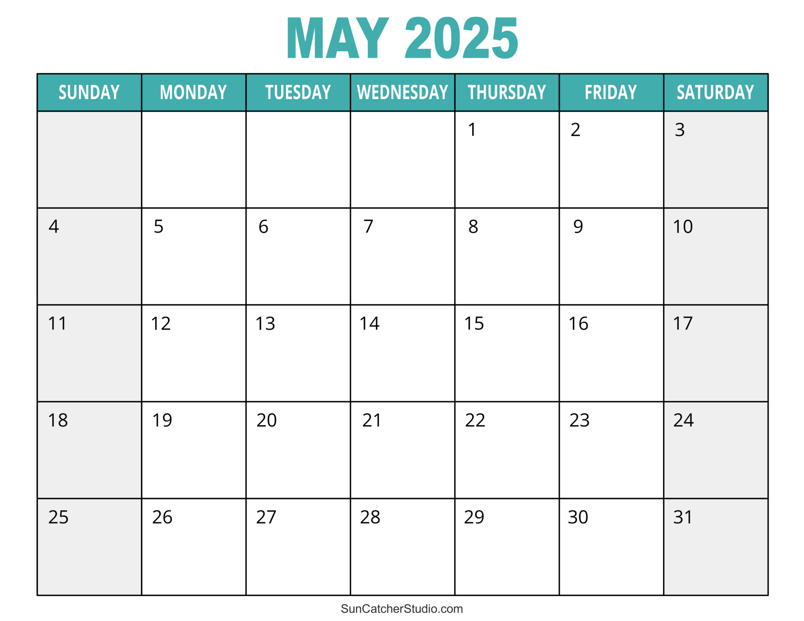 May 2025 Calendar (Free Printable) – Diy Projects, Patterns throughout 2025 Monthly Printable Calendar Free