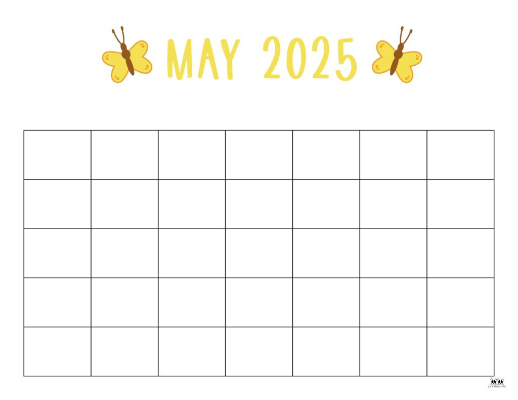 May 2025 Calendars - 107 Free Printables | Printabulls inside Printable May 2025 Calendar Free