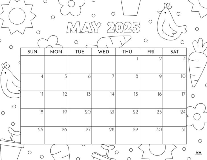 Coloring Calendar 2025 Printable