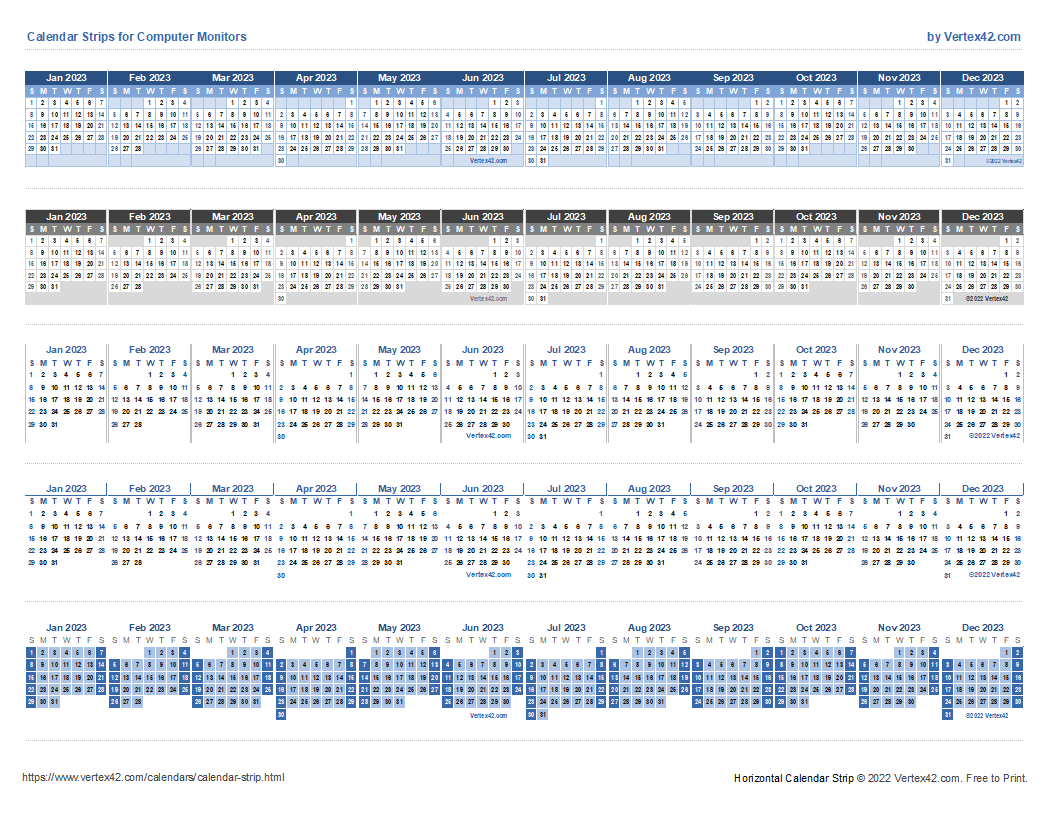 Monitor Calendar Strip Template intended for 2025 Strip Calendar Printable