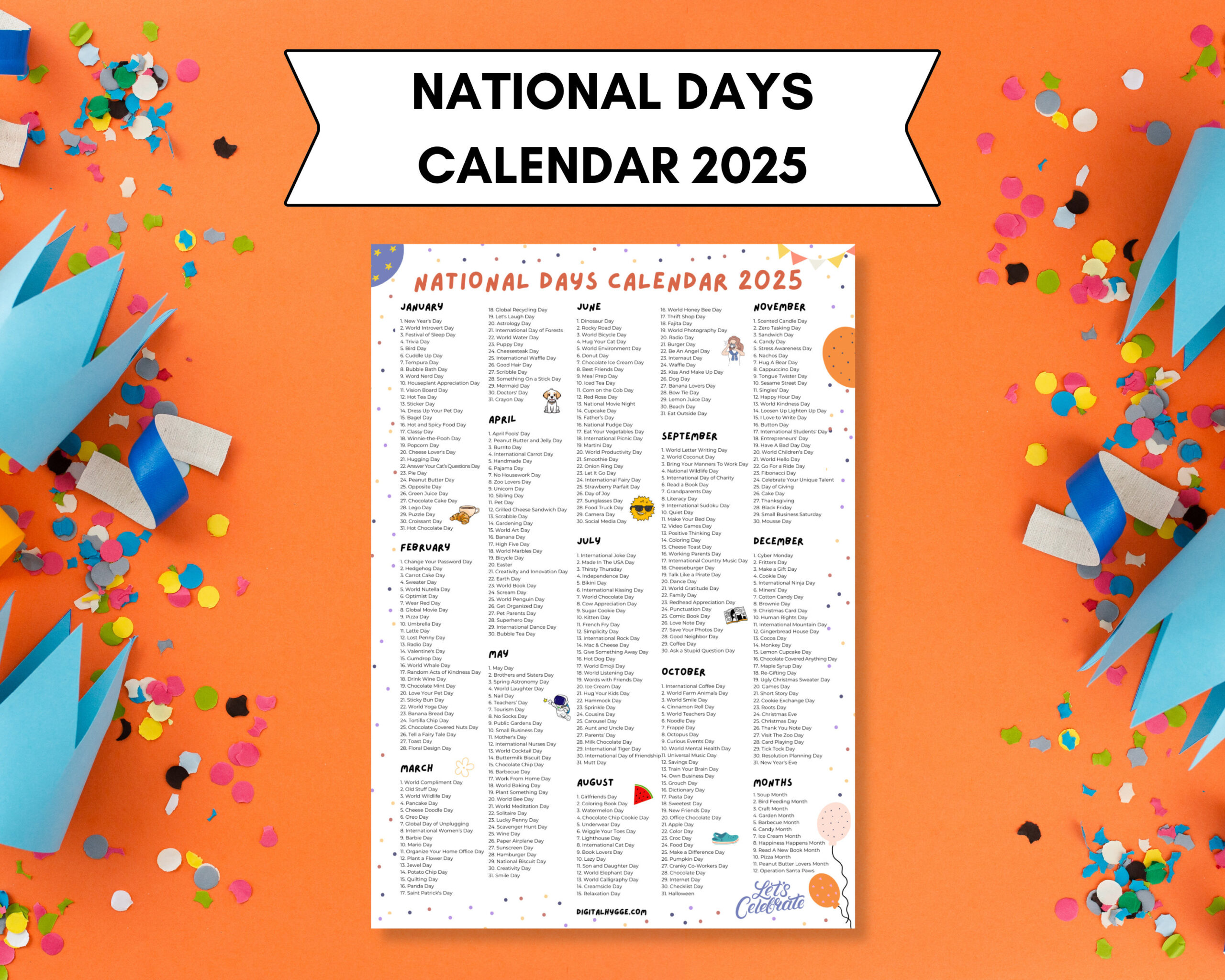 National Days Calendar Printable 2025 National Holidays Calendar regarding National Days Calendar 2025 Printable Free