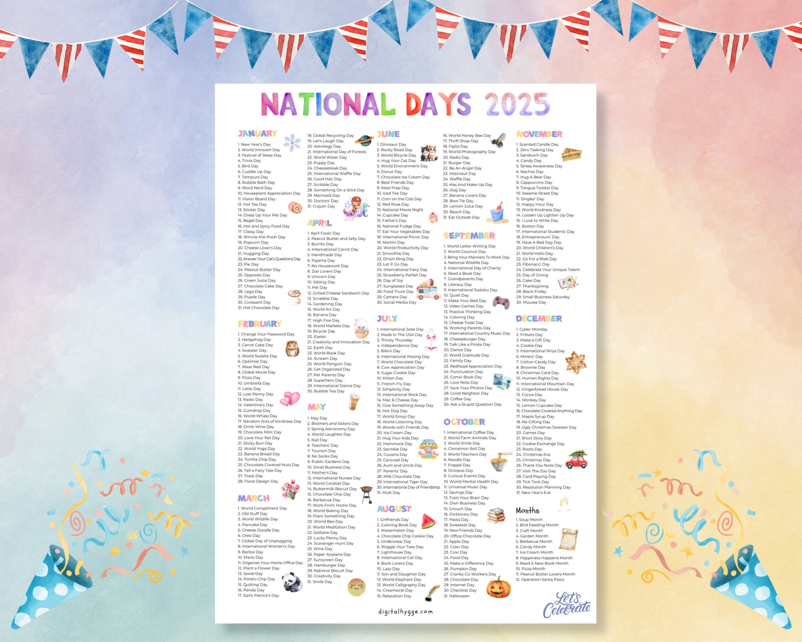 National Days Calendar Printable 2025 National Holidays Calendar with regard to National Day Calendar 2025 Printable Free