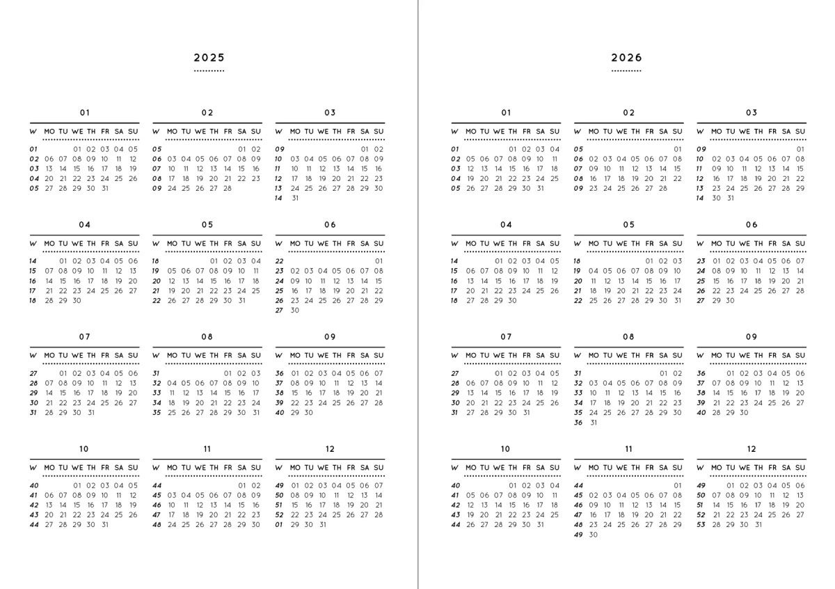 Pocket Planner 2025 Vellum White (Din A6) regarding Printable Pocket Calendar 2025