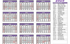 Printable Calendar 2025 One Page With Holidays (Single Page) 2025 for Printable Yearly Calendar 2025 One Page