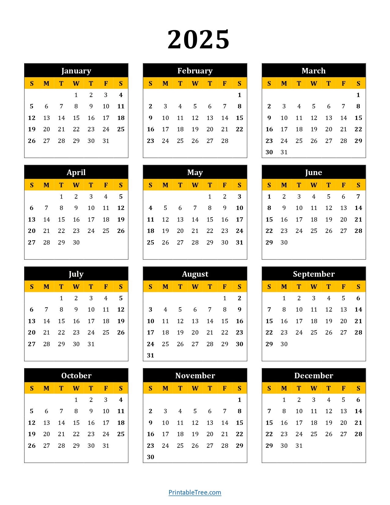 Printable Calendar 2025 One Page With Holidays (Single Page) 2025 intended for Vertical Printable Calendar 2025