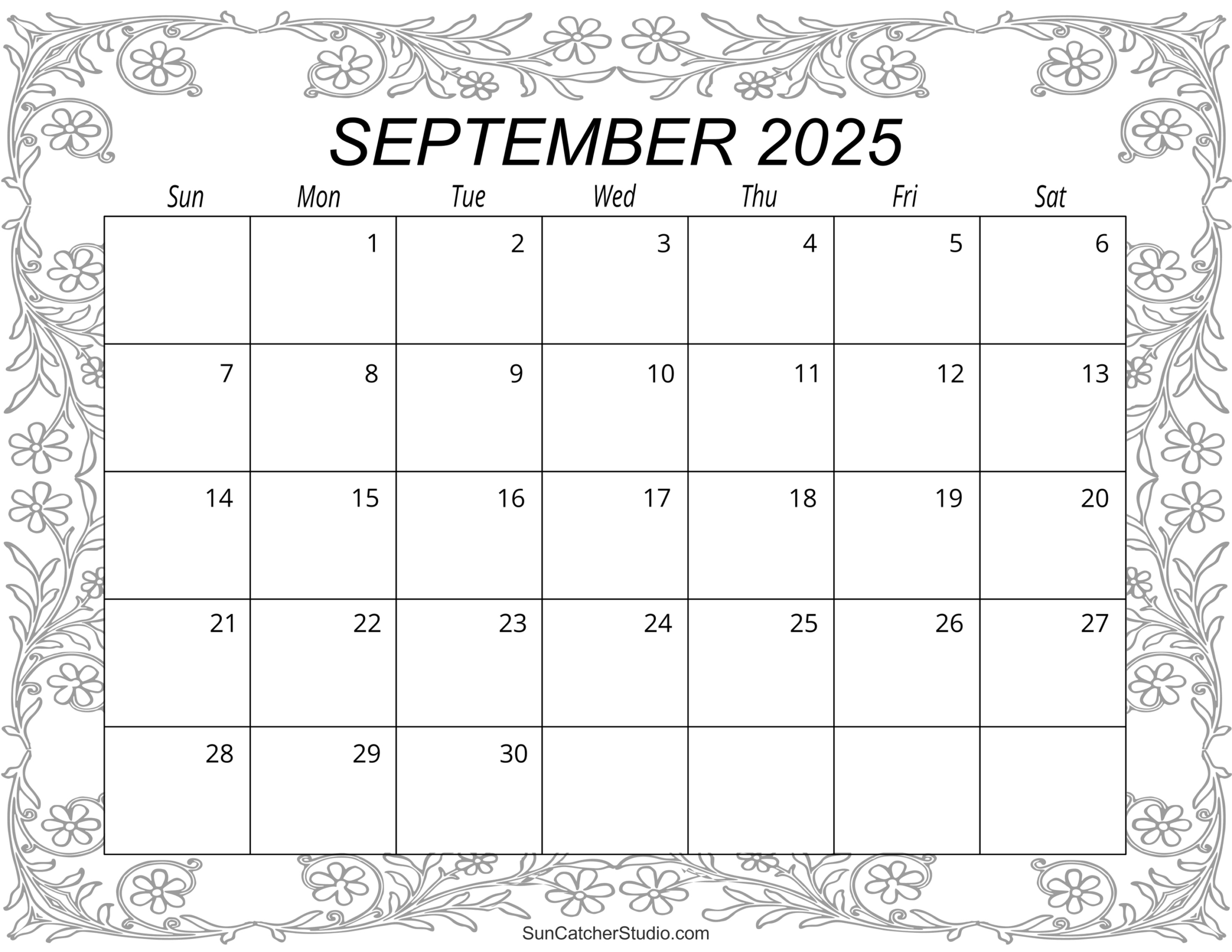 September 2025 Calendar (Free Printable) – Diy Projects, Patterns inside Free Printable Calendar September 2025