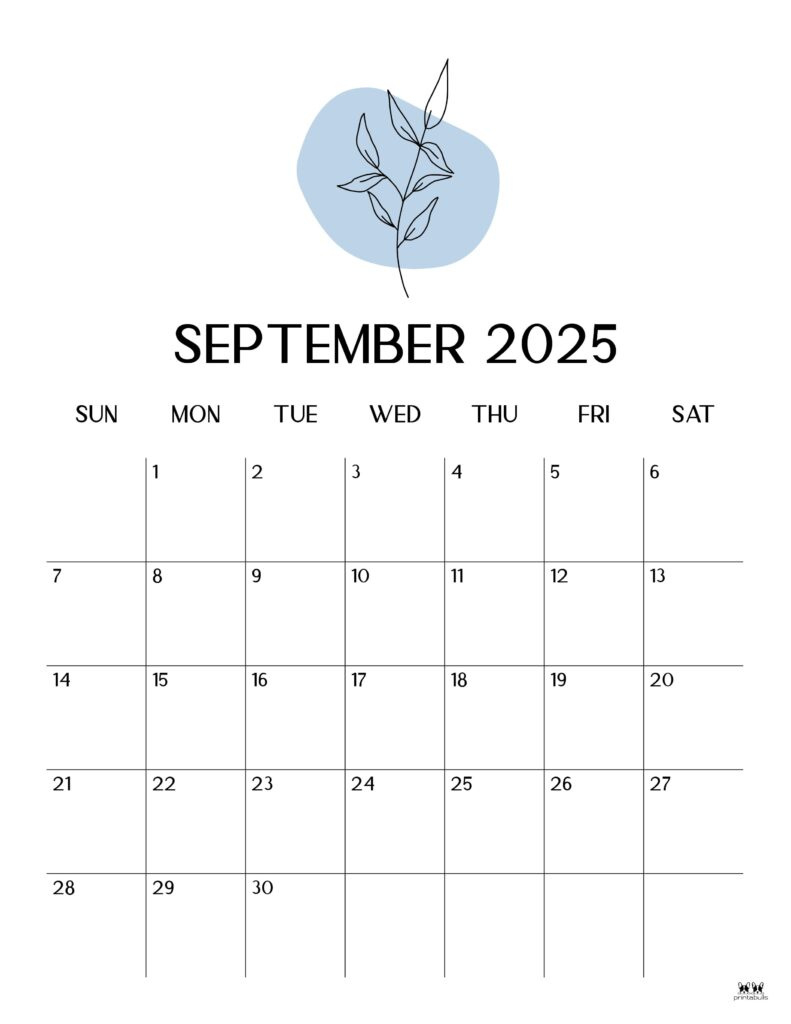 September 2025 Calendars - 107 Free Printables | Printabulls intended for September 2025 Calendar Printable Vertical