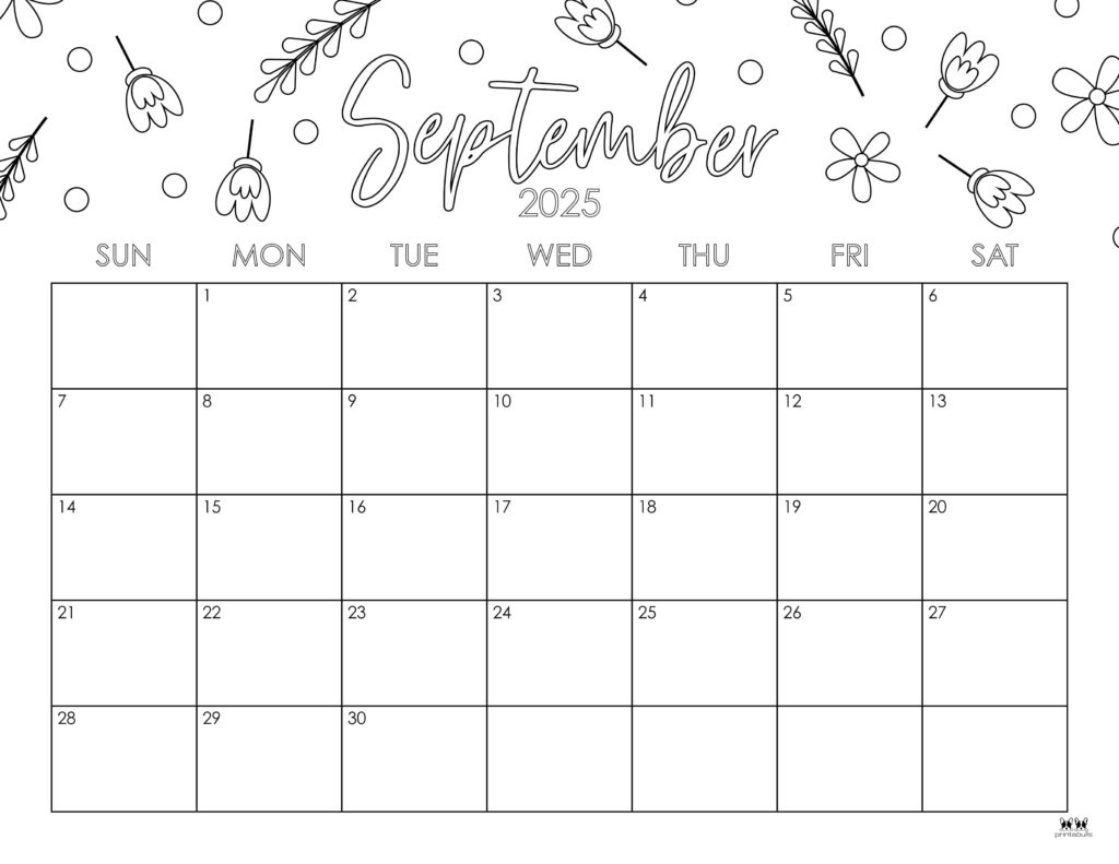 September 2025 Calendars - 107 Free Printables | Printabulls within Printable Calendar August September 2025