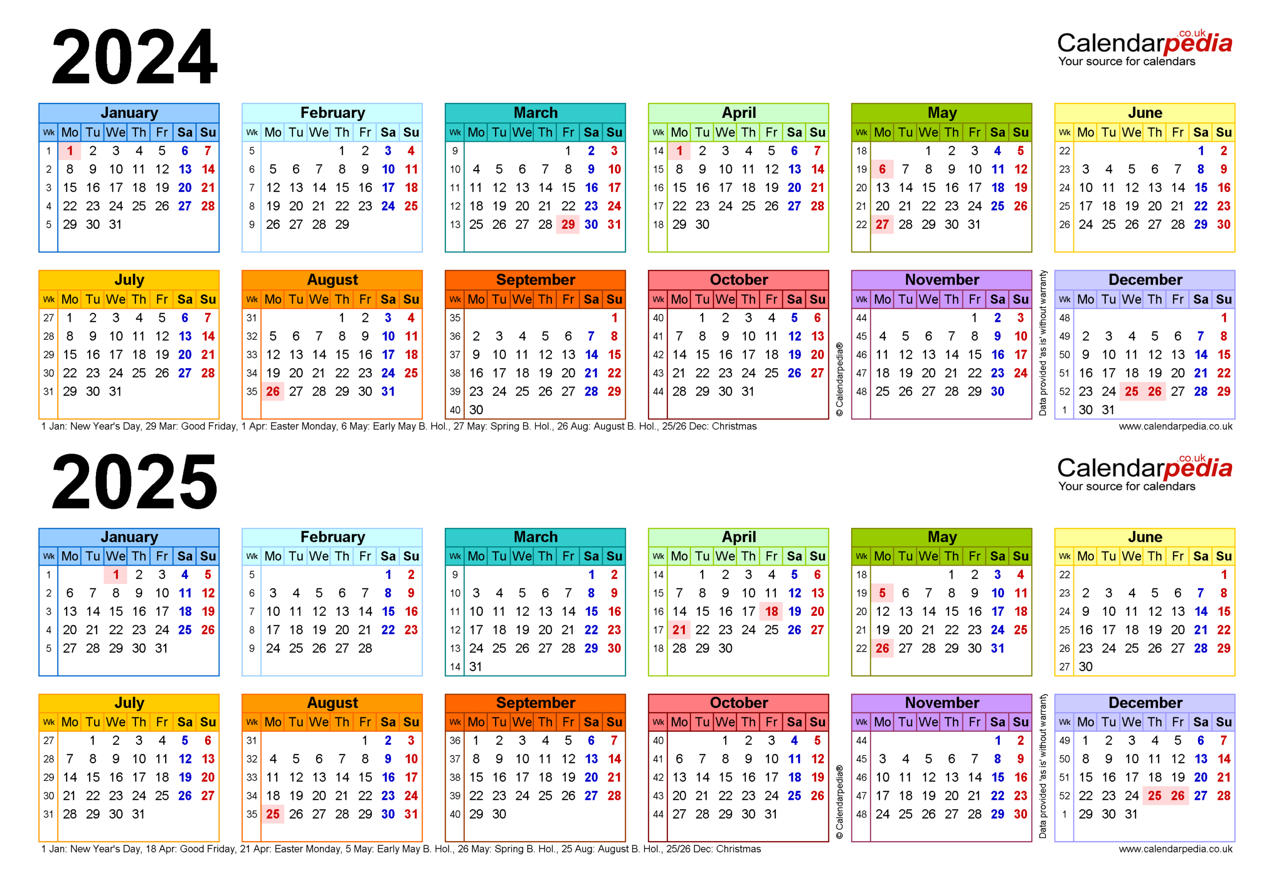 Two Year Calendars For 2024 And 2025 (Uk) For Pdf regarding 2 Year Calendar 2024 And 2025 Printable