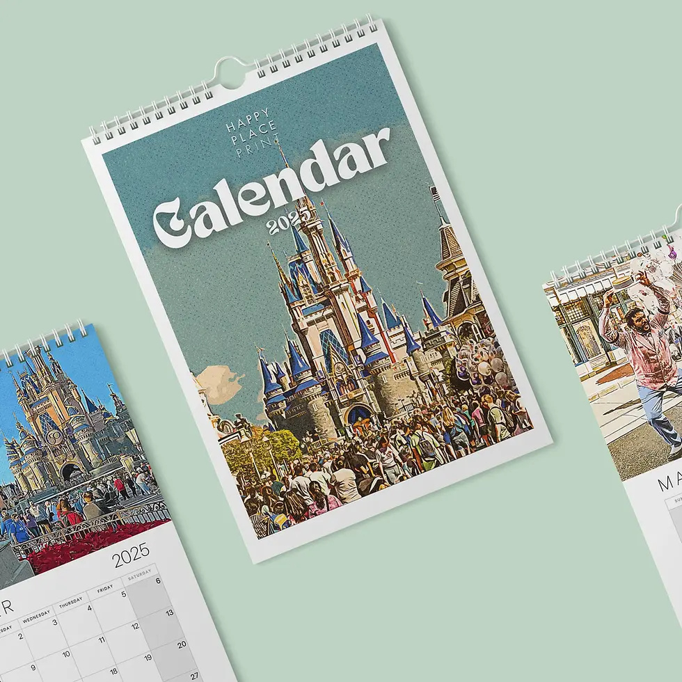 Walt Disney World Retro Calendar 2025 | Happy Place Print with Disney Printable Calendar 2025