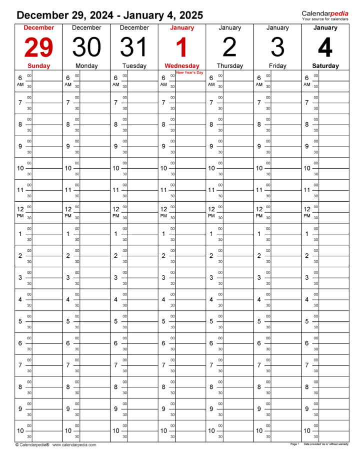 Time and Date Calendar 2025 Printable