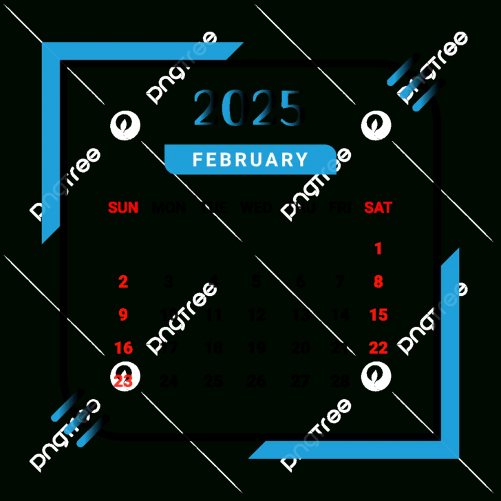 February 2025 Calendar PNG