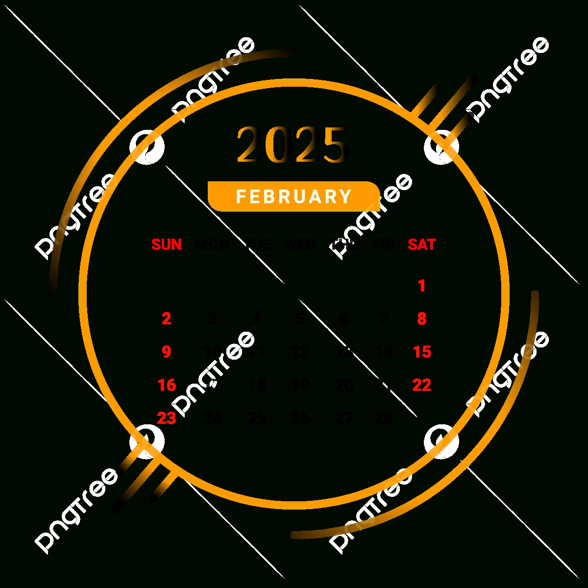2025 February Month Calendar Yellow And Black Unique Design Vector intended for February 2025 Calendar Design