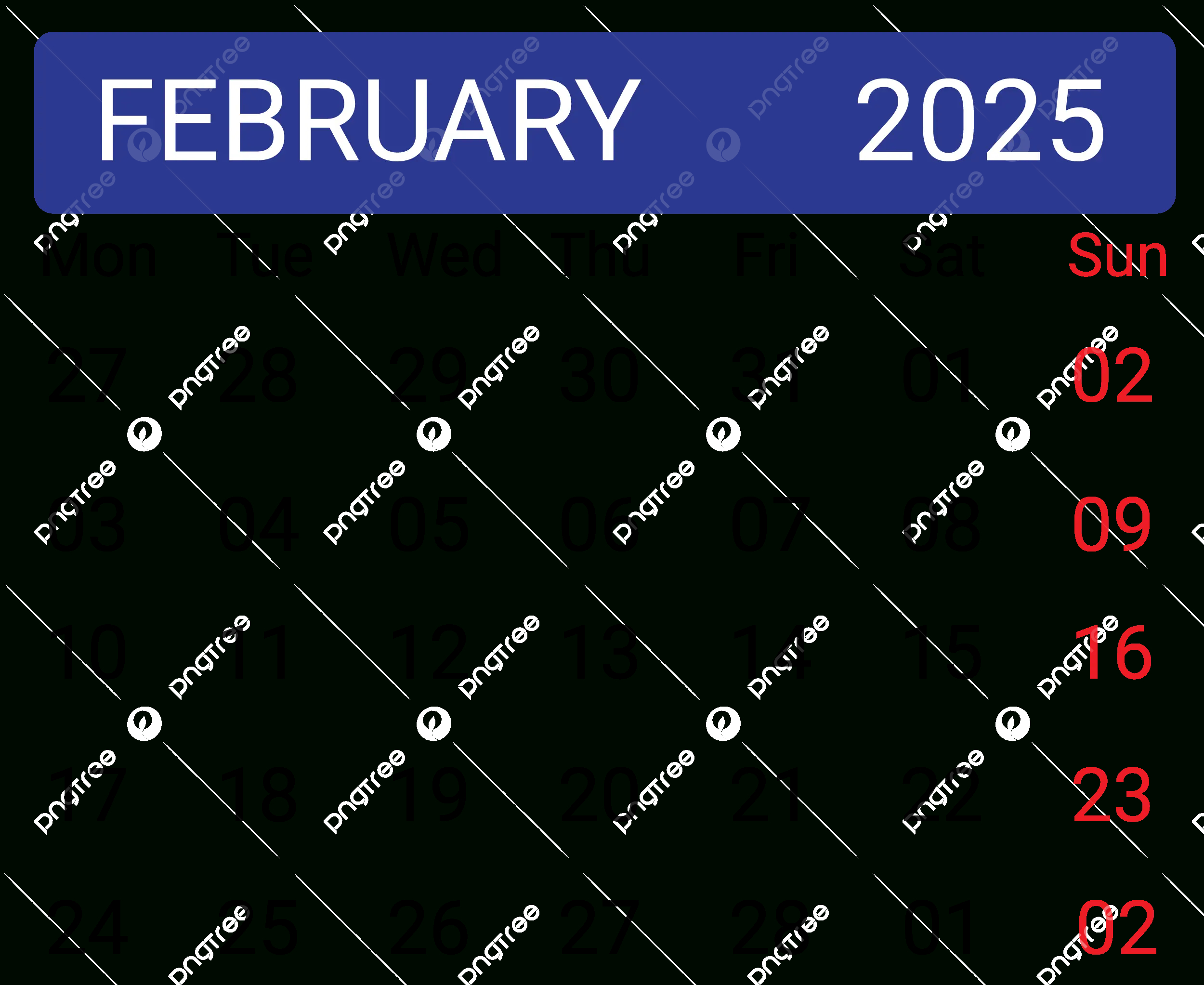 Calendar 2025 February Vector, February 2025, Calendar 2025, 2025 regarding February 2025 Calendar Png