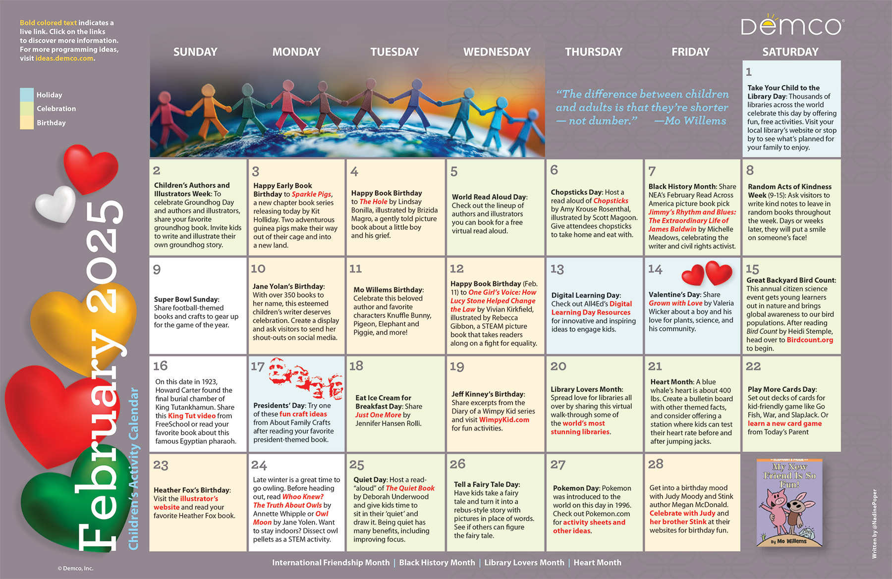 Children&amp;#039;S Activity Calendar: February 2025 within Calendar Ideas For February 2025