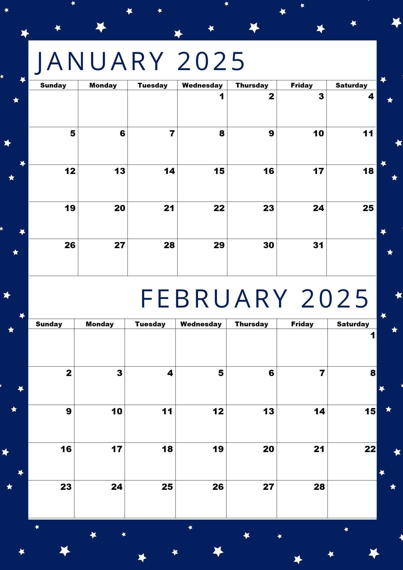 Druckbarer Kalender Für Januar 2025, Druckbarer Kalender Für within January February Calendar 2025 Printable