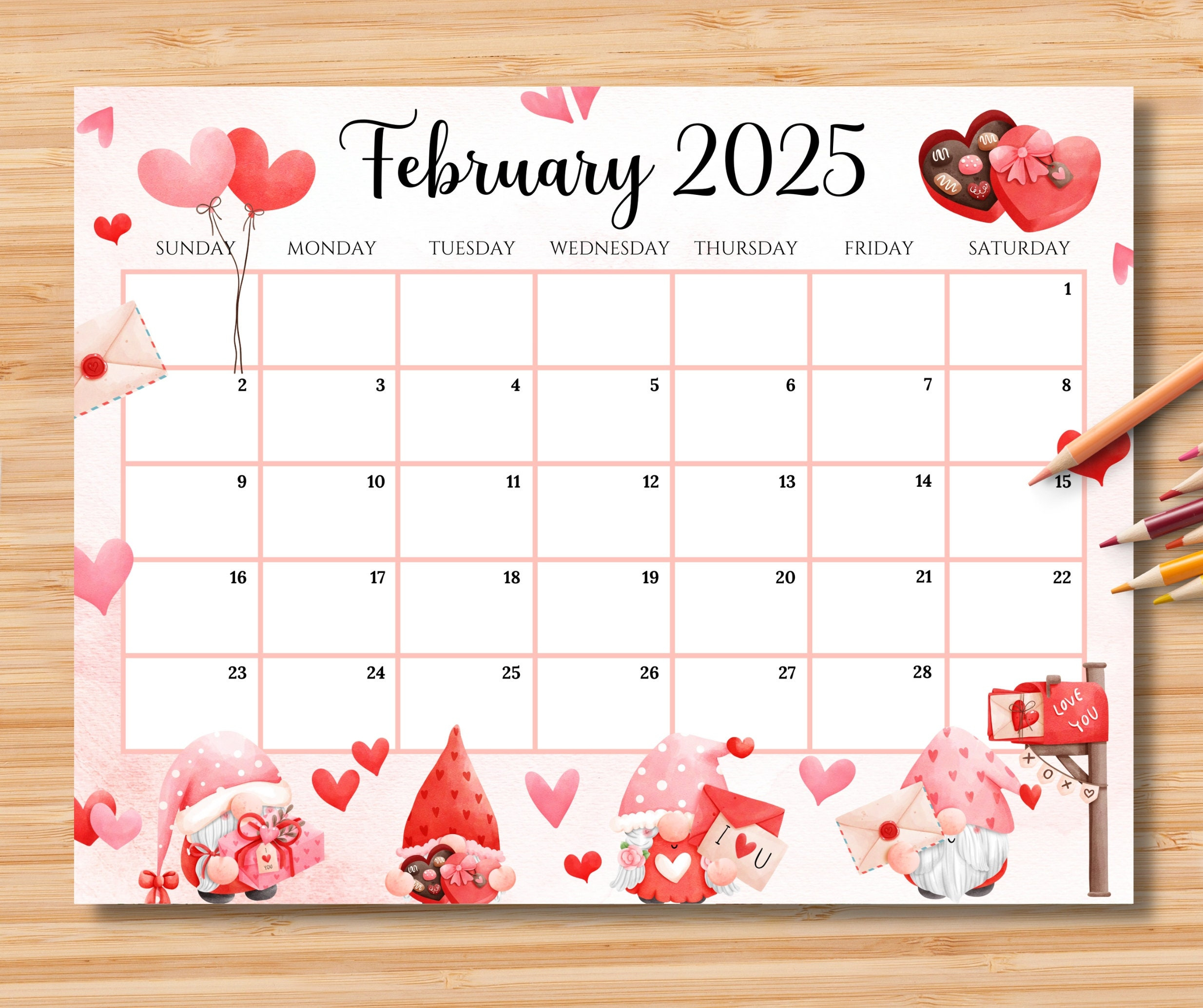 Editable February 2025 Calendar, Sweet Valentine 2025 With Cute intended for February 2025 Calendar Valentine&amp;#039;S Day