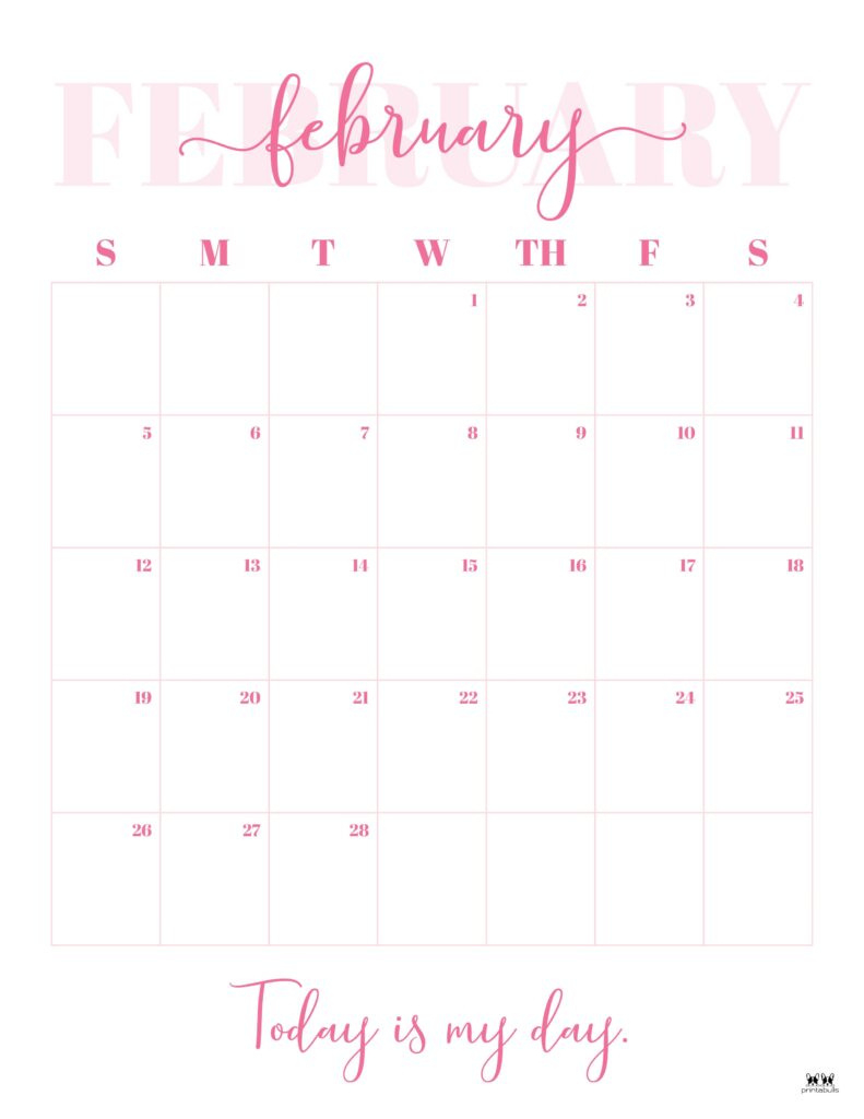 February 2023 Calendars - 50 Free Printables | Printabulls inside February 2025 Calendar Printabulls