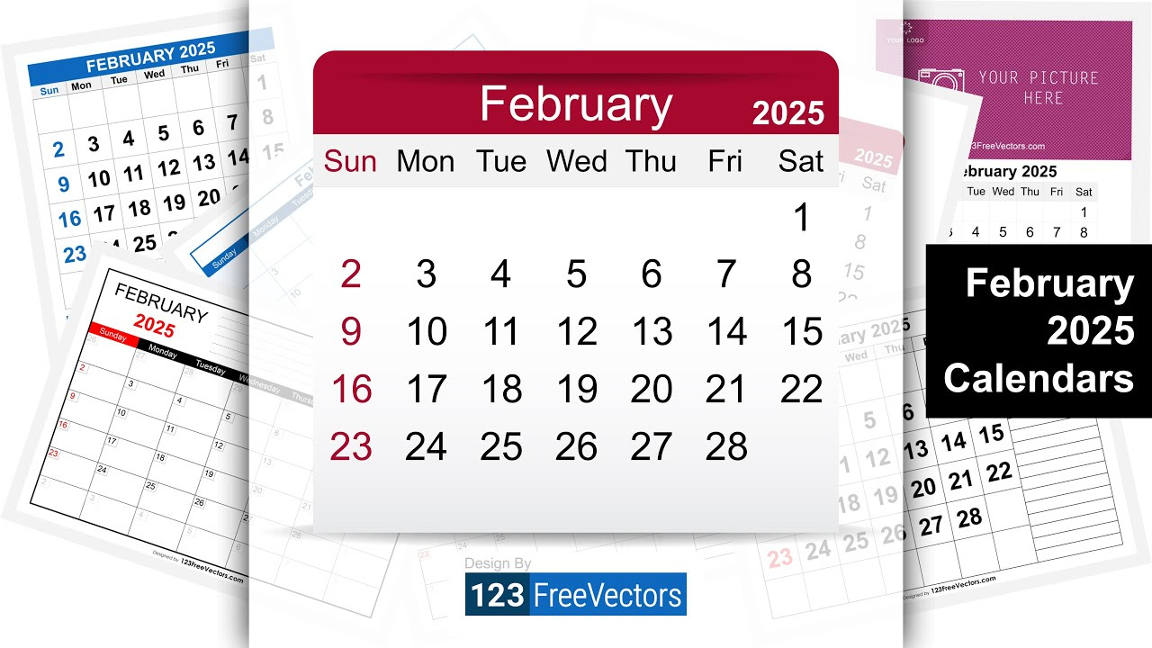 February 2025 Calendar | 123Freevectors in February 2025 Calendar 123Calendars