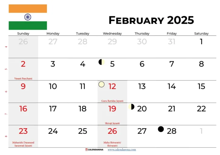 Holiday Calendar For February 2025