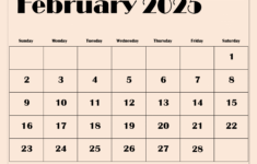 February 2025 Calendar Printable Pdf Template With Holidays regarding February Calendar For 2025