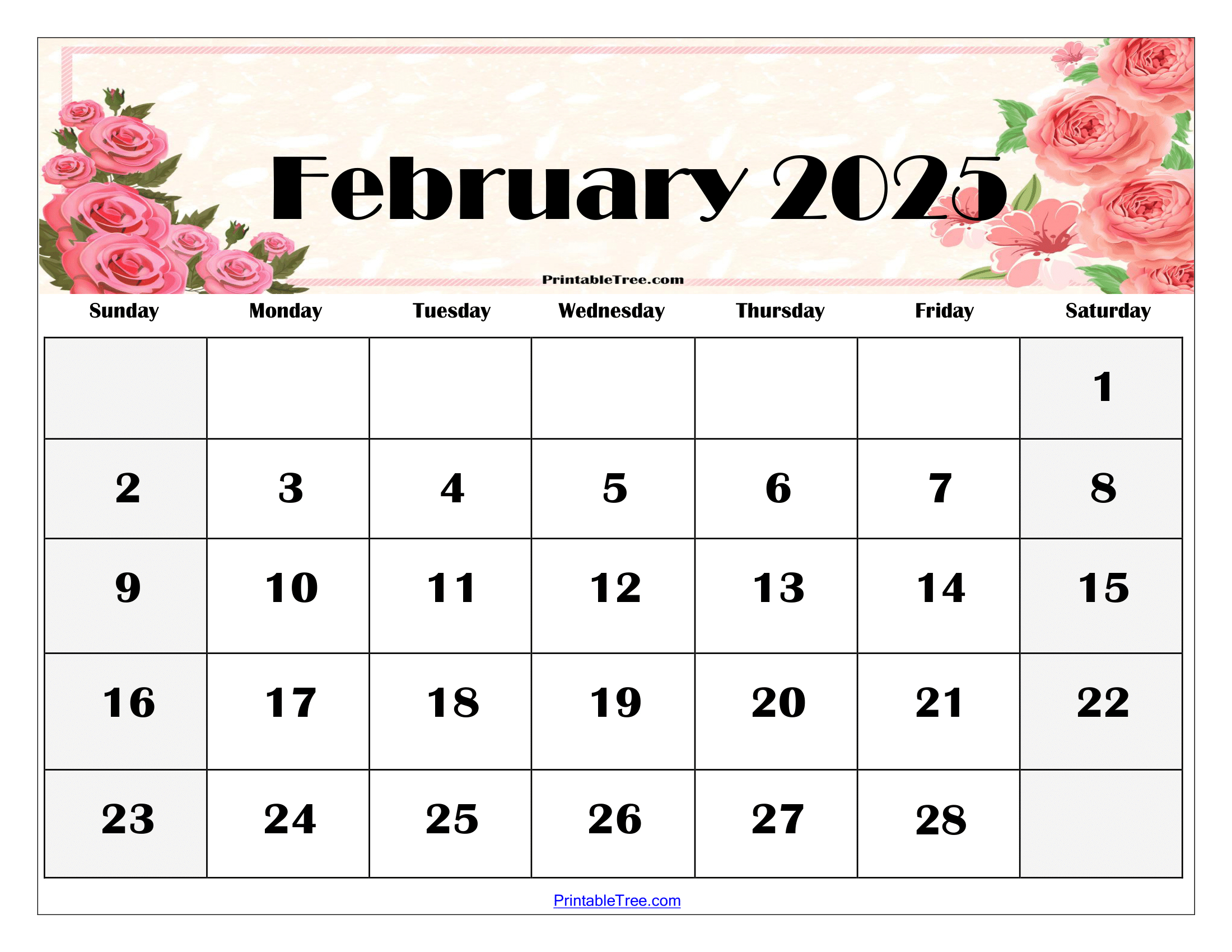 February 2025 Calendar Printable Pdf Template With Holidays within February 2025 Calendar Design