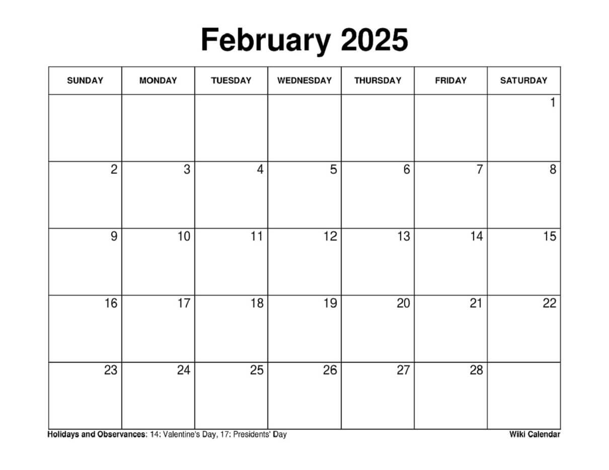 February 2025 Calendar - Printable Templates &amp;amp; More intended for Show Me a Calendar For February 2025