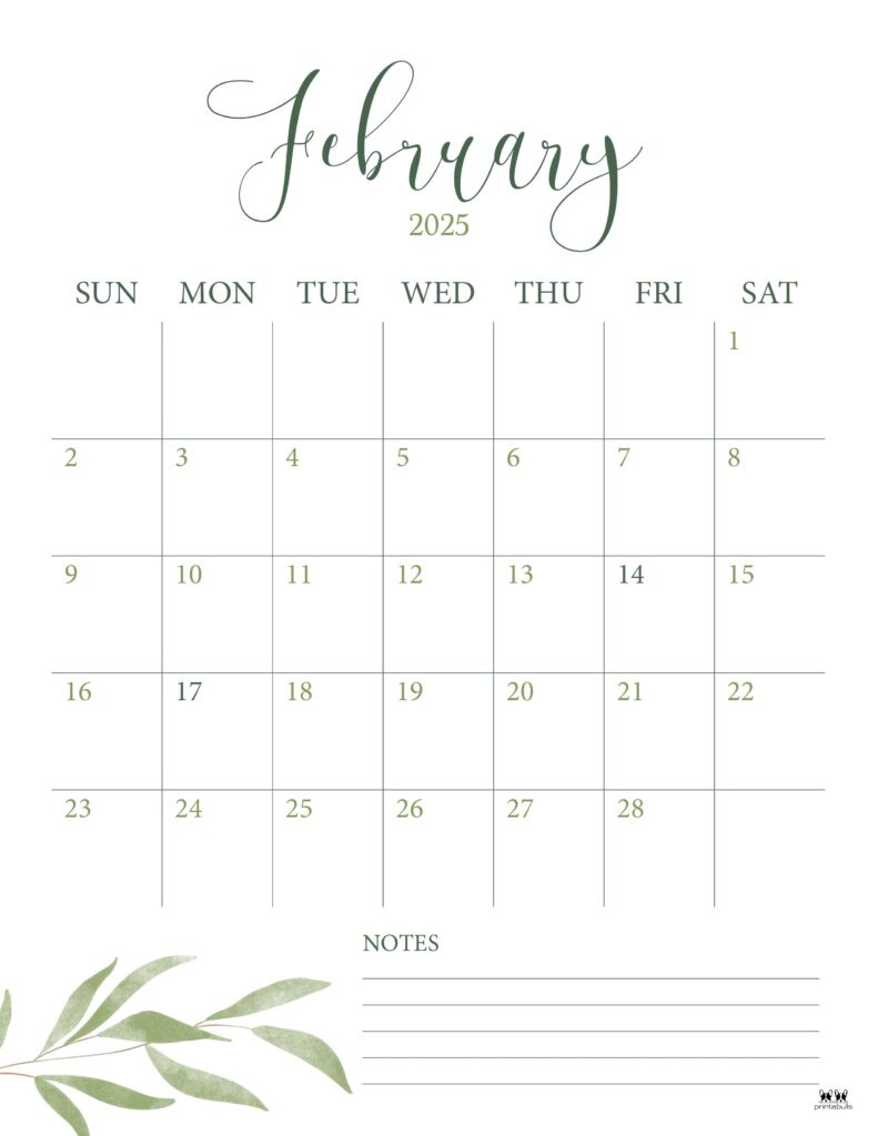 February 2025 Calendars - 107 Free Printables | Printabulls intended for Show Me A Calendar For February 2025