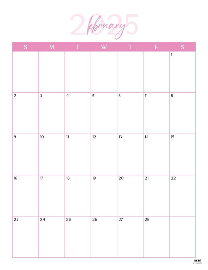 Blank Printable February Calendar 2025