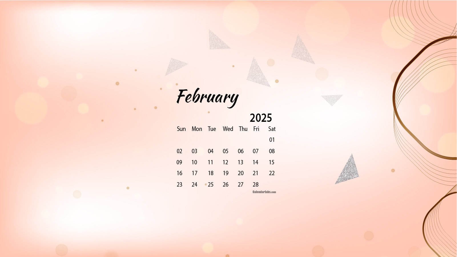 February 2025 Desktop Wallpaper Calendar - Calendarlabs in February 2025 Calendar Desktop Wallpaper