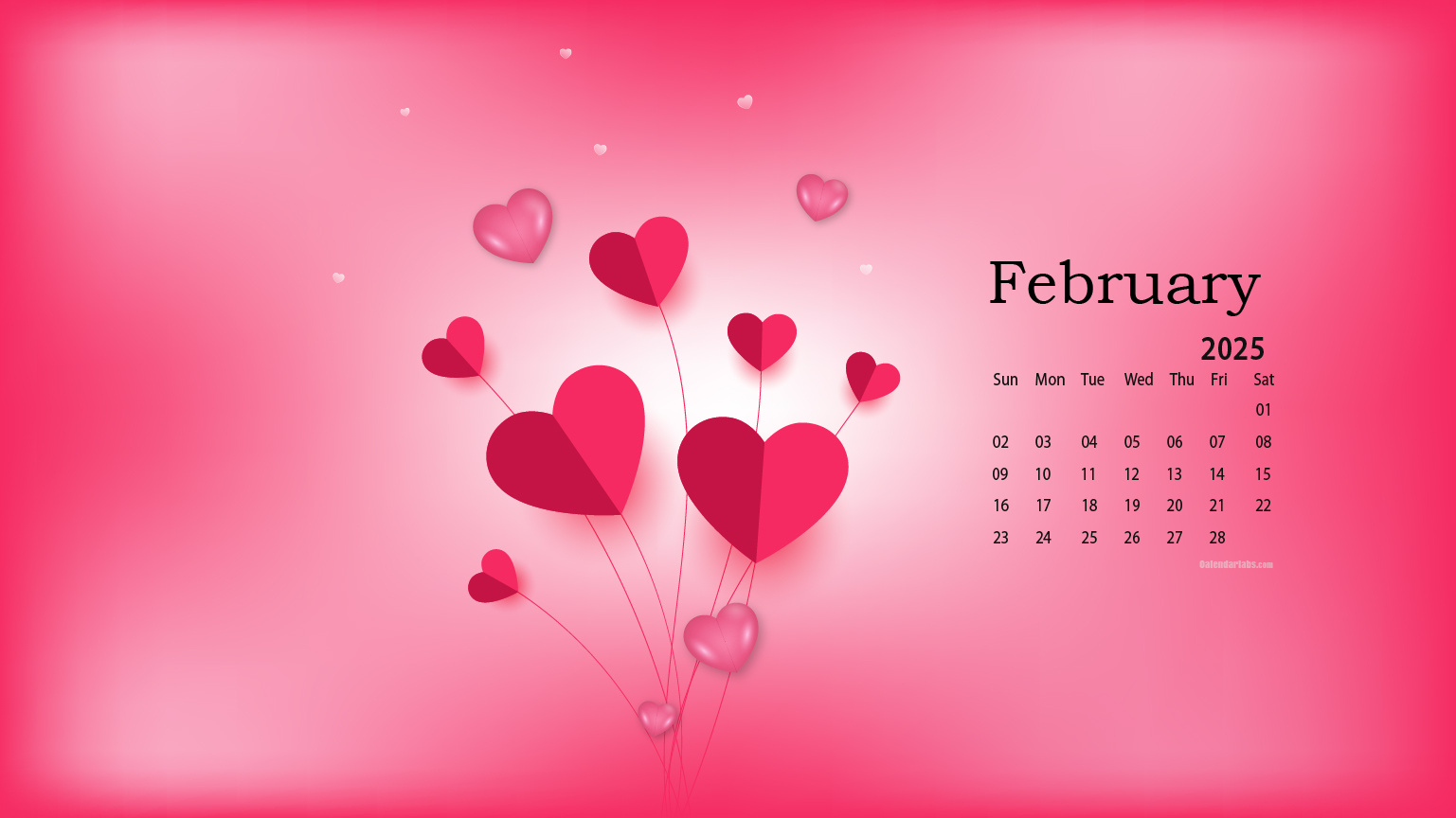 February 2025 Desktop Wallpaper Calendar - Calendarlabs intended for February 2025 Calendar Background