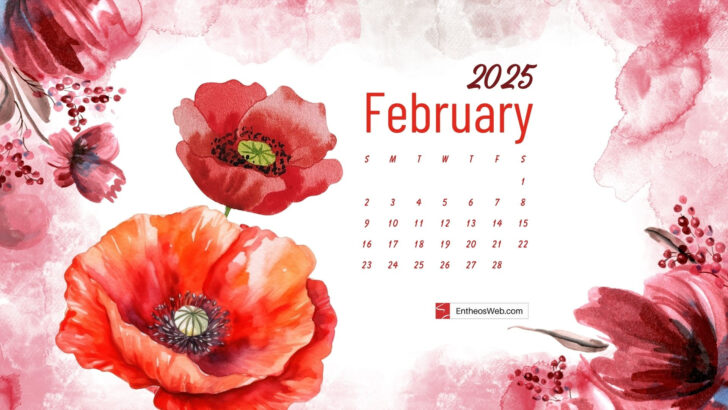 February Calendar 2025 Wallpaper