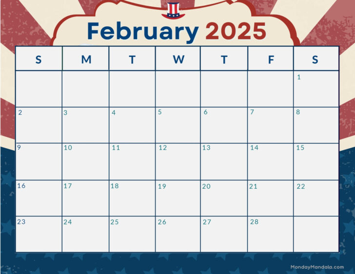 February 2025 Calendar Presidents Day