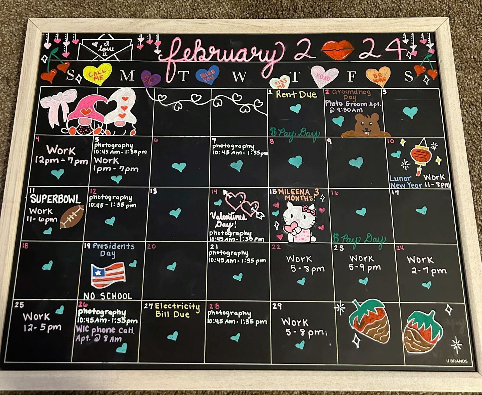 February Chalkboard Calendar pertaining to February 2025 Chalkboard Calendar Ideas