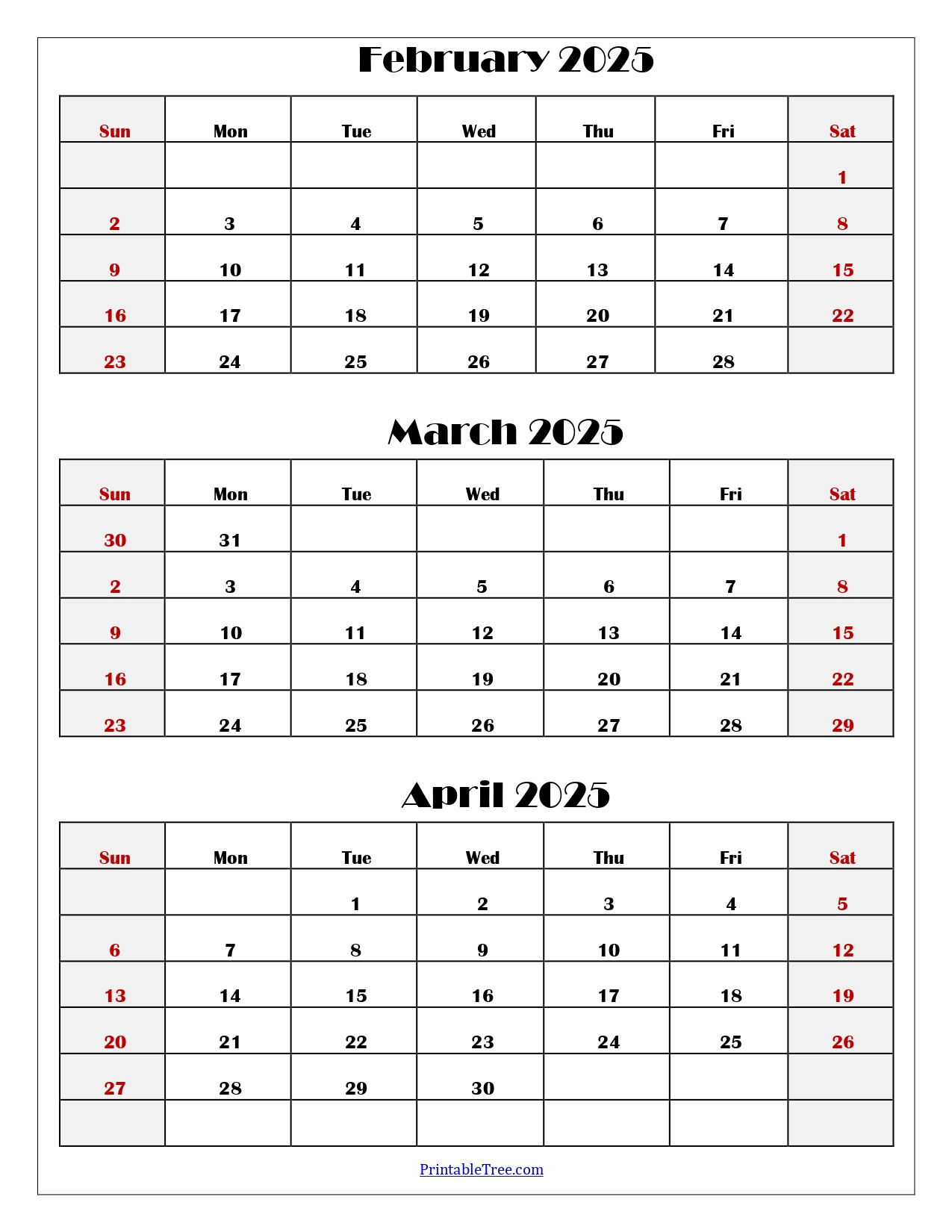 February To April 2025 Calendar Printable Pdf | Three Months Calendar pertaining to February March April 2025 Calendar