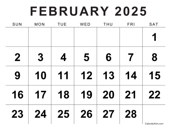 February  2025 Printable Calendar