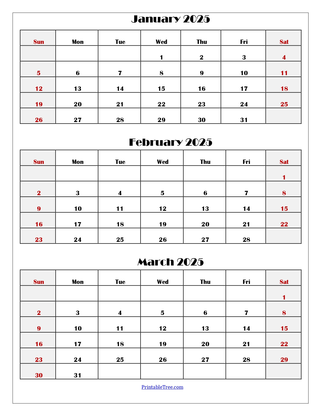 January To March 2025 Calendar | Three Months Calendar regarding Calendar January February March 2025